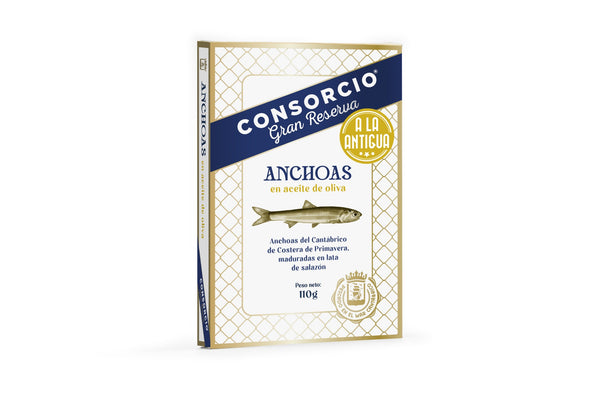Anchois de la mer Cantabrique « à l'ancienne » dans l'huile d'olive  - 110g